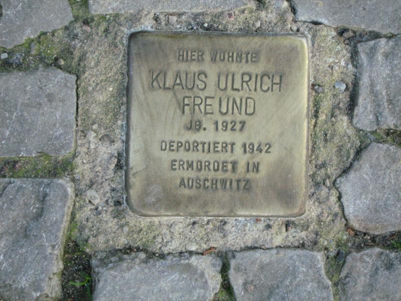 Stolperstein für Klaus Ulrich Freund. Copyright: MTS
