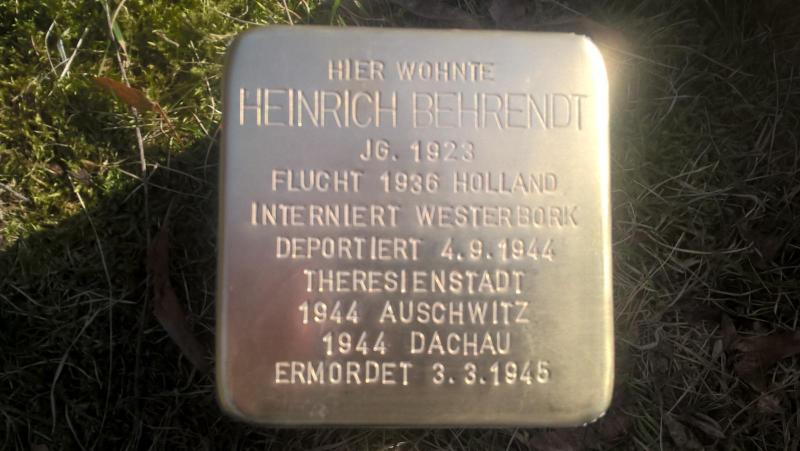 Stolperstein für Heinrich Behrendt (Bild: Projekt-Stolpersteine)
