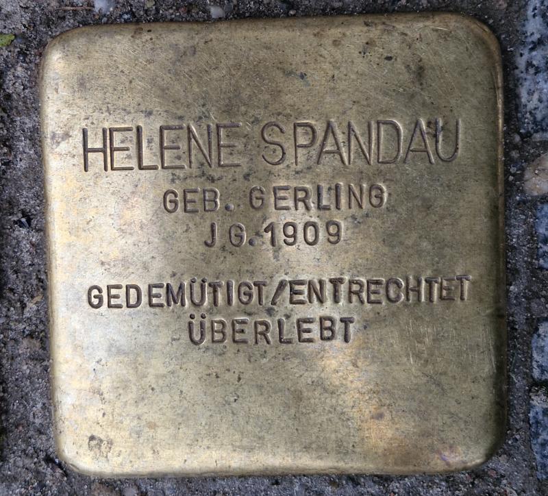 Stolperstein für Helene Spandau © MTS