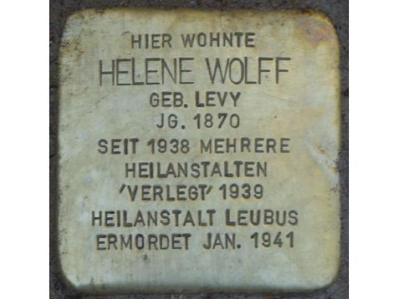 Stolperstein Helene Wolff, Foto: H.-J. Hupka