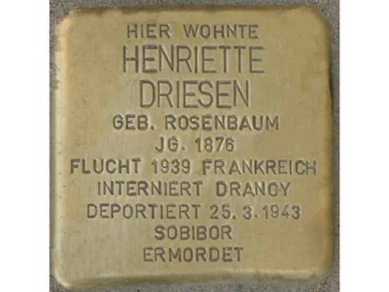 Stolperstein Henriette Driesen © H. J. Hupka