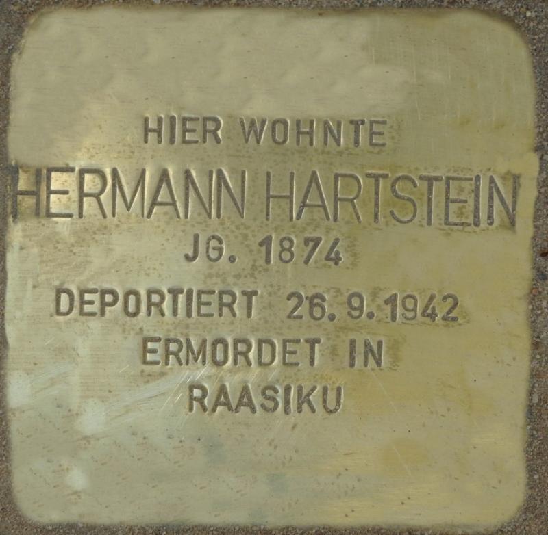 Stolperstein für Hermann Hartstein © Stolpersteine-Initiative CW, Hupka