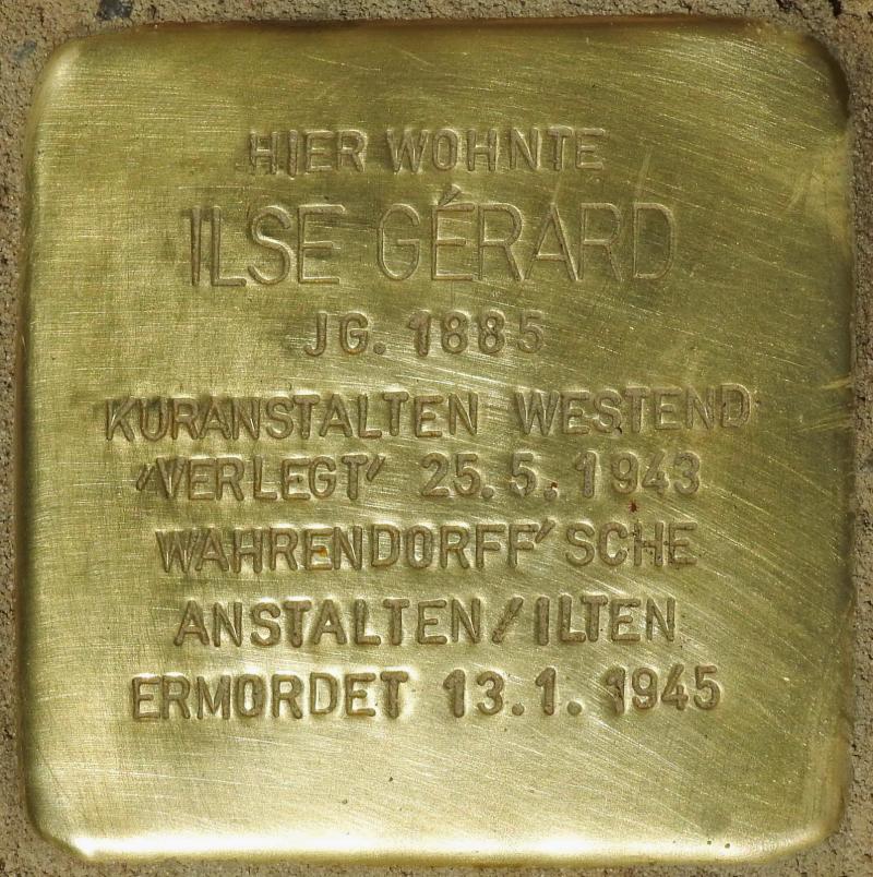 Stolperstein Ilse Sophie Gérard, Bild: Stolpersteine-Initiative CW, H.-J. Hupka