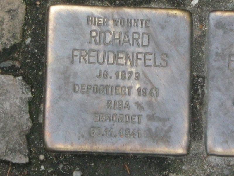 Stolperstein für Richard Freudenfels. Copyright: MTS