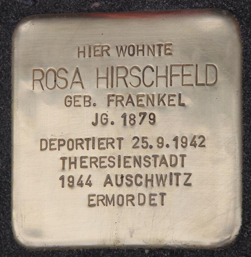 Stolperstein Rosa Hirschfeld, Foto: OTFW