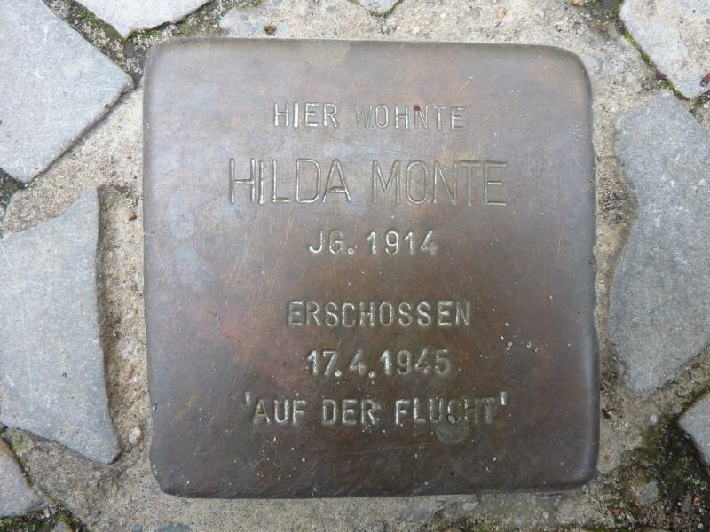 Stolperstein für Hilda Monte. Foto: KHMM