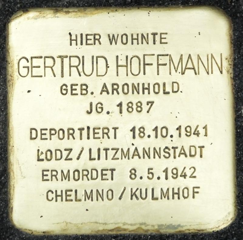 Stolperstein für Gertrud Hoffmann, Foto: Stolpersteine-Initiative CW, Hupka