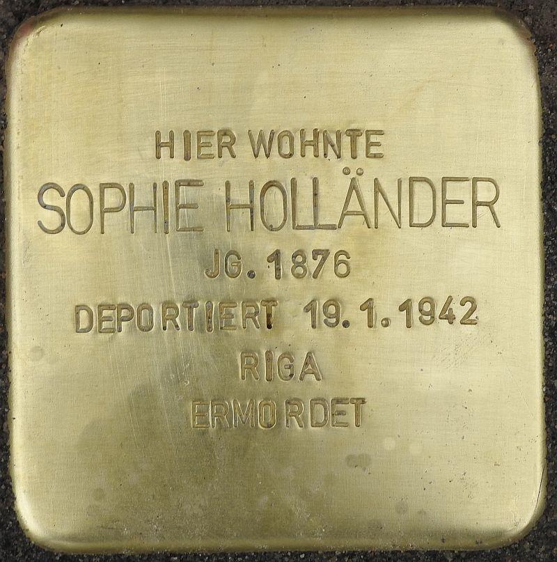 Stolperstein für Sophie Holländer © Stolpersteine-Initiative CW, Hupka