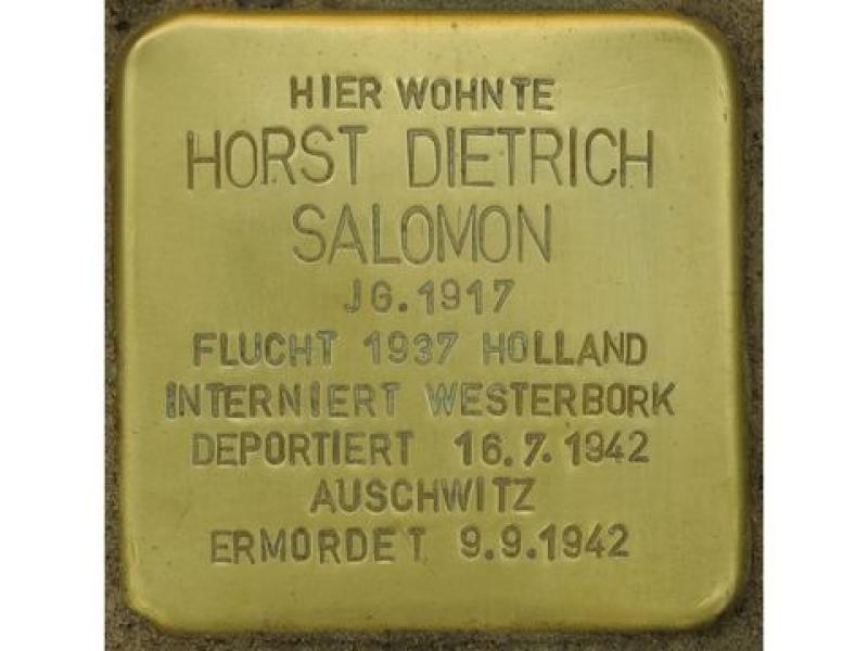 Horst Dietrich Salomon © Stolpersteininitiative, H.J. Hupka