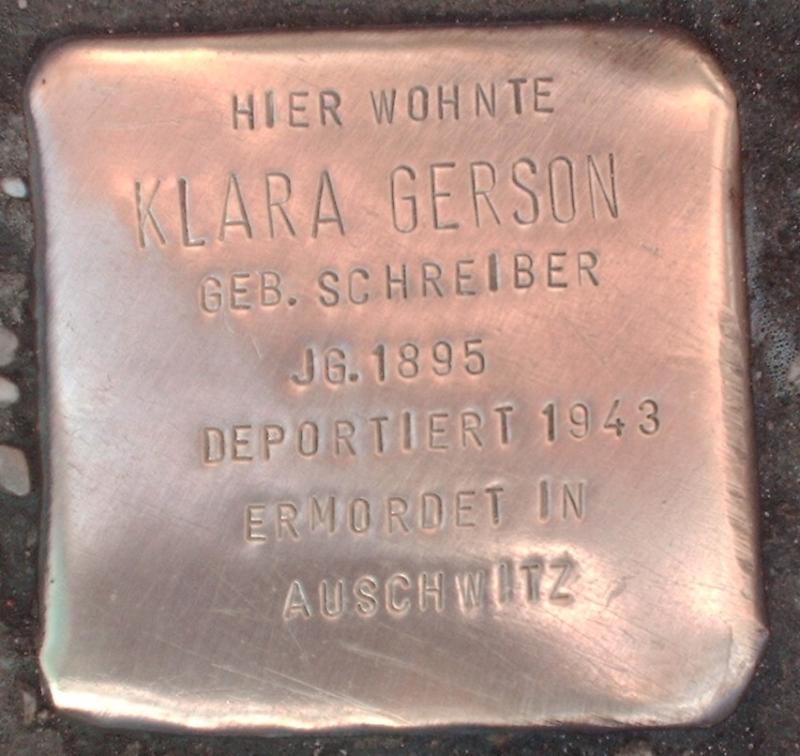 Stolperstein für Klara Gerson