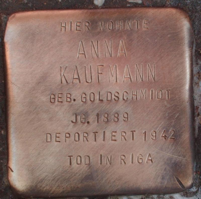 Stolperstein für Anna Kaufmann