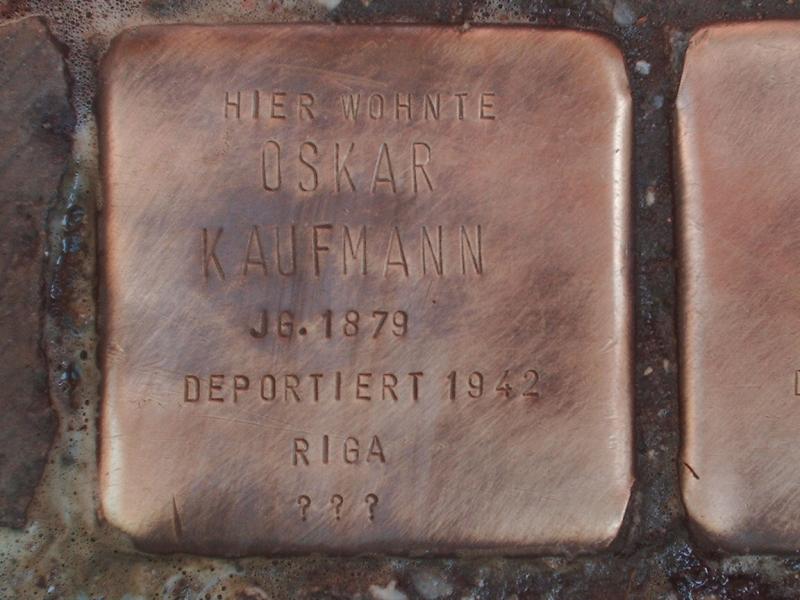 Stolperstein für Oskar Kaufmann