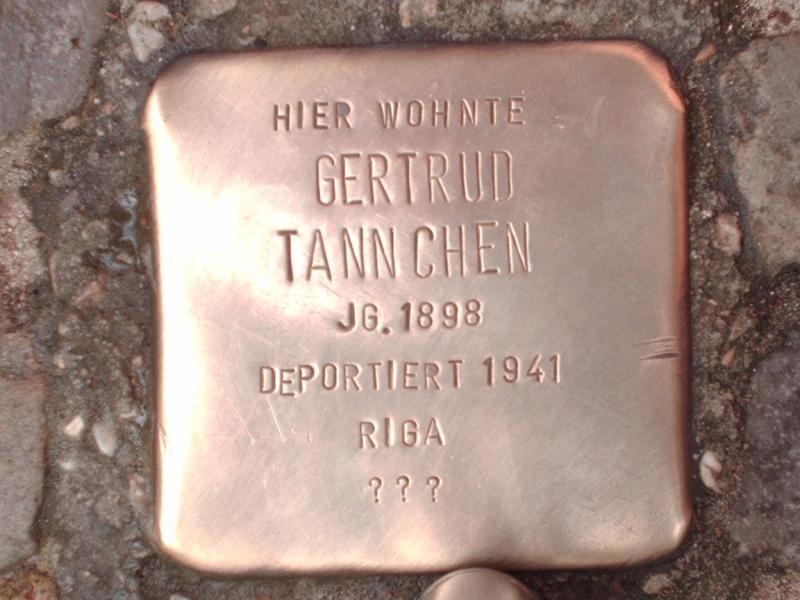 Stolperstein für Gertrud Tannchen