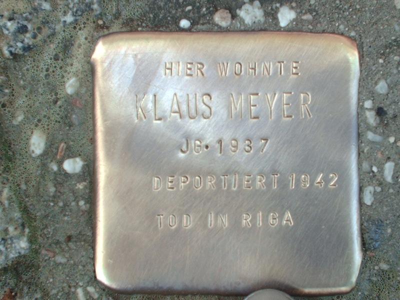 Stolperstein für Klaus Meyer