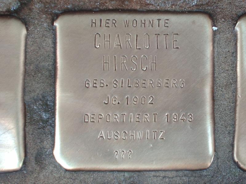 Stolperstein für Charlotte Hirsch