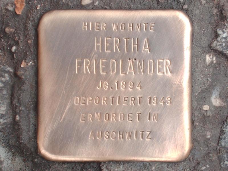 Stolperstein für Hertha Friedländer