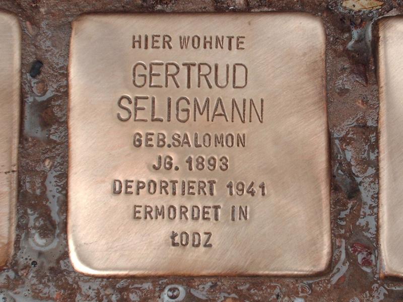 Stolperstein für Gertrud Seligmann