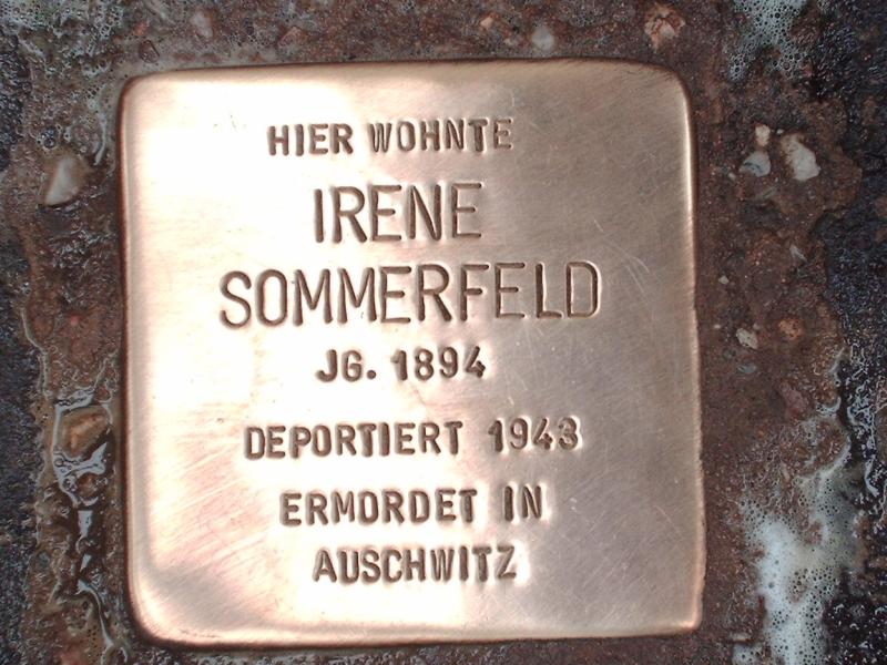 Stolperstein für Irene Sommerfeld