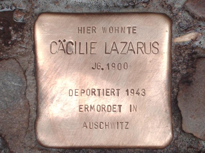 Stolperstein für Cäcilie Lazarus