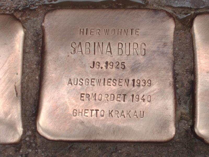 Stolperstein für Sabina Burg