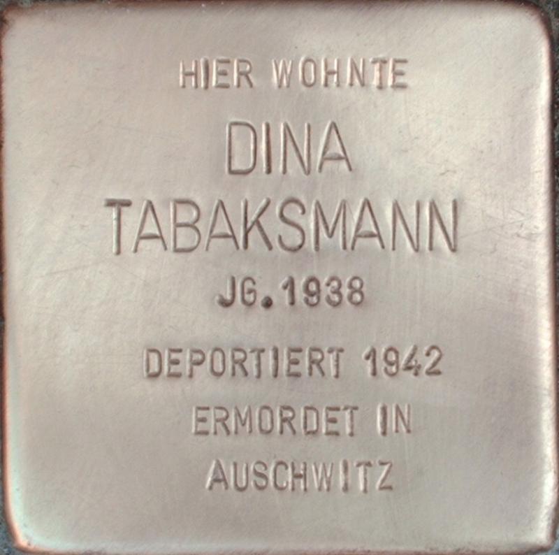 Stolperstein für Dina Tabaksmann