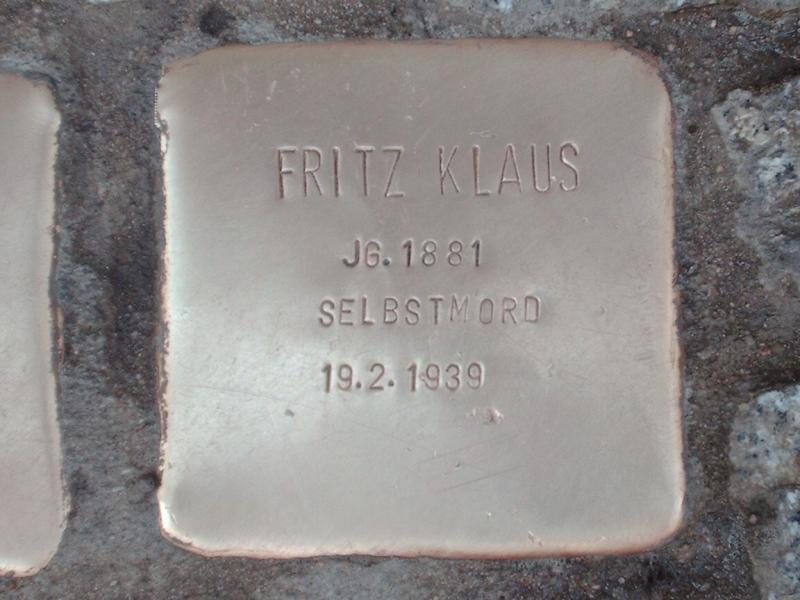 Stolperstein für Fritz Klaus