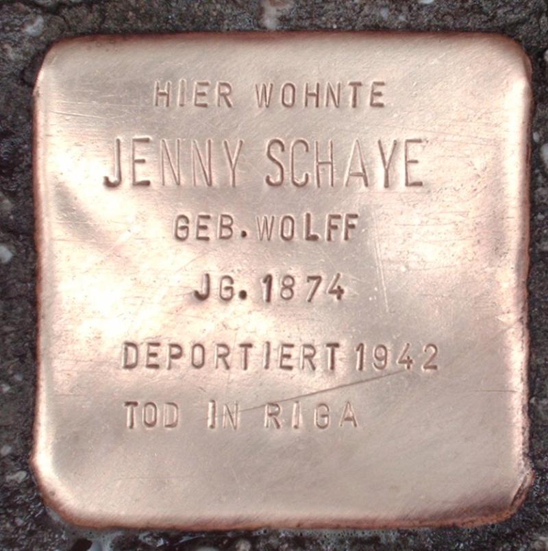 Stolperstein für Jenny Schaye