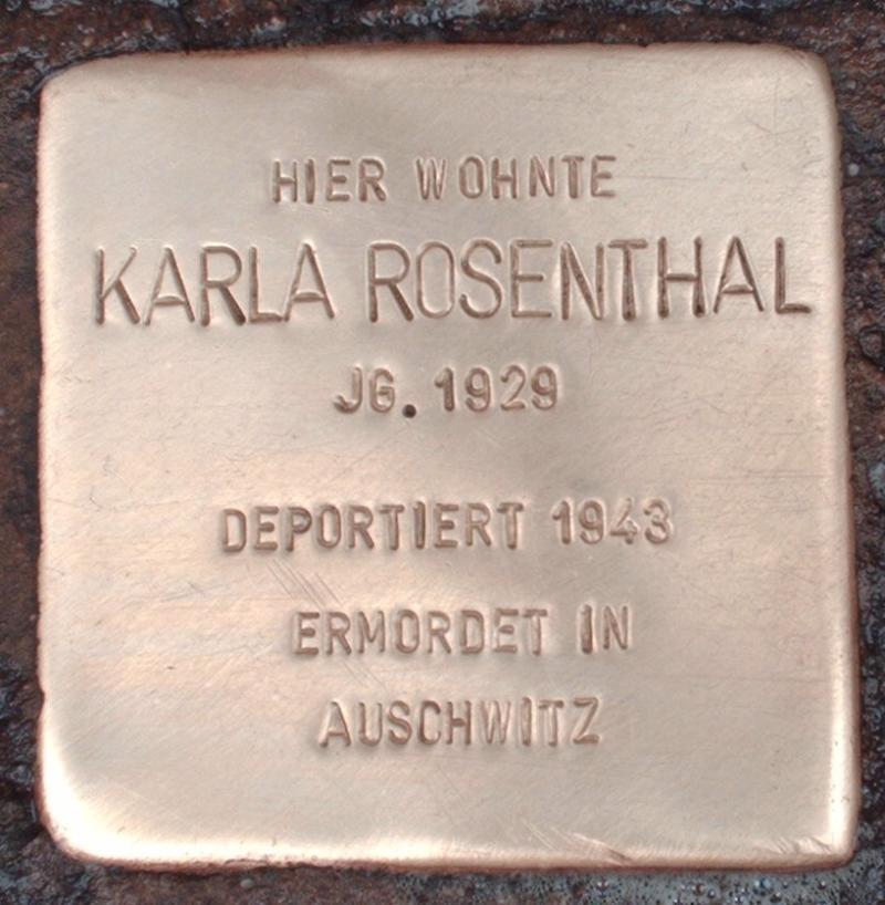 Stolperstein für Karla Rosenthal