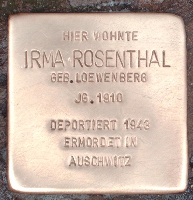 Stolperstein für Irma Rosenthal