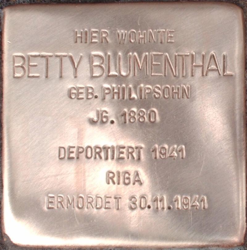Stolperstein für Betty Blumenthal