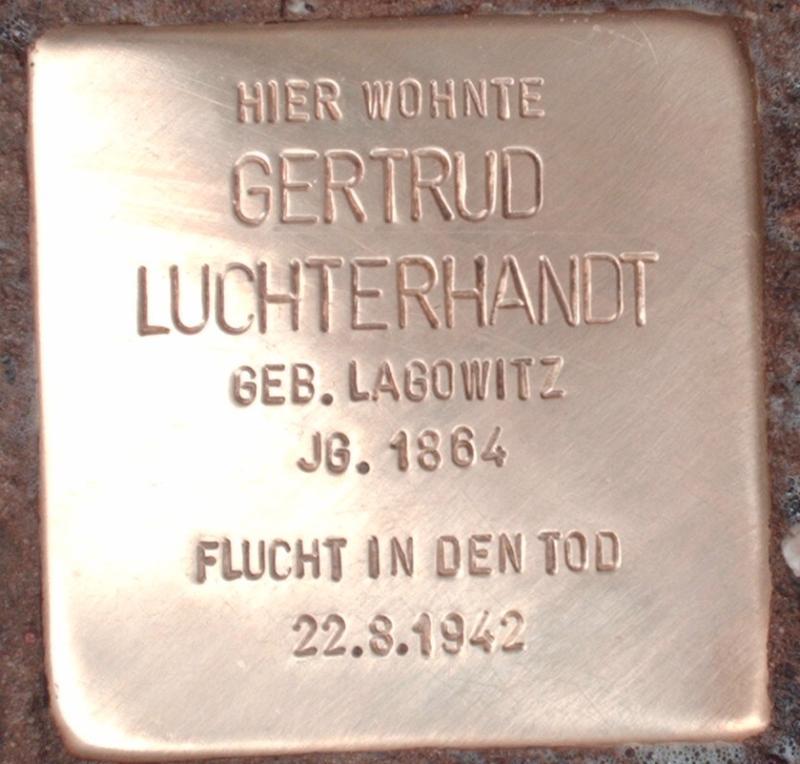 Stolperstein für Gertrud Luchterhandt