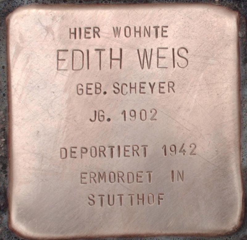 Stolperstein für Edith Weis