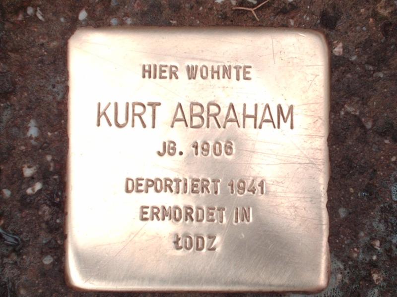 Stolperstein für Kurt Abraham