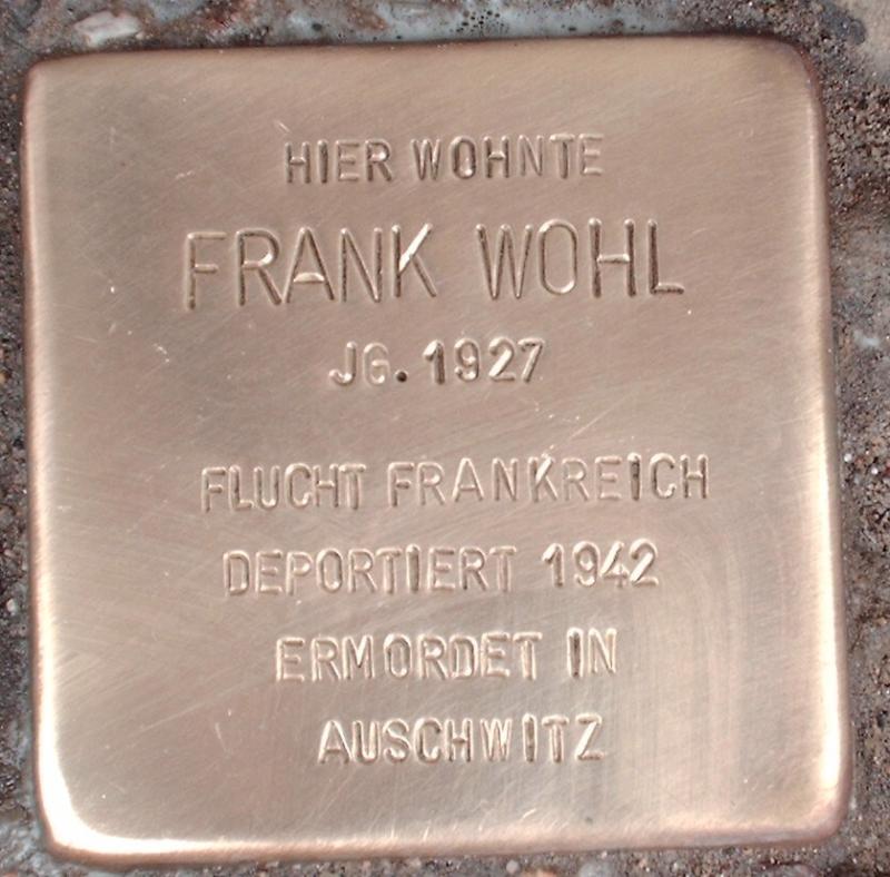 Stolperstein für Frank Wohl