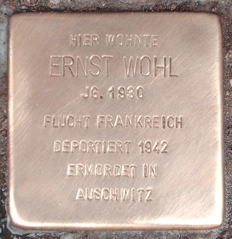 Stolperstein für Ernst Wohl