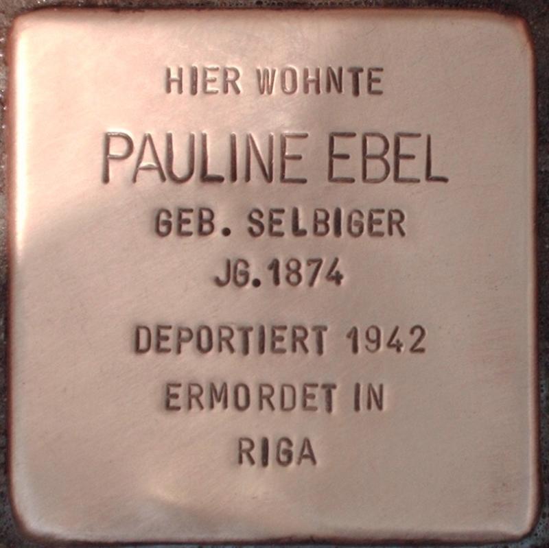 Stolperstein für Pauline Ebel