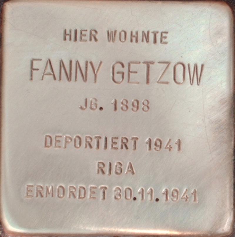 Stolperstein für Fanny Getzow