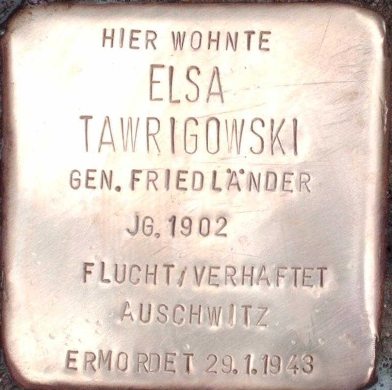 Stolperstein für Elsa Tawrigowski