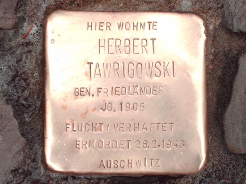 Stolperstein für Herbert Tawrigowski