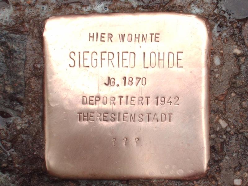 Stolperstein für Siegfried Lohde