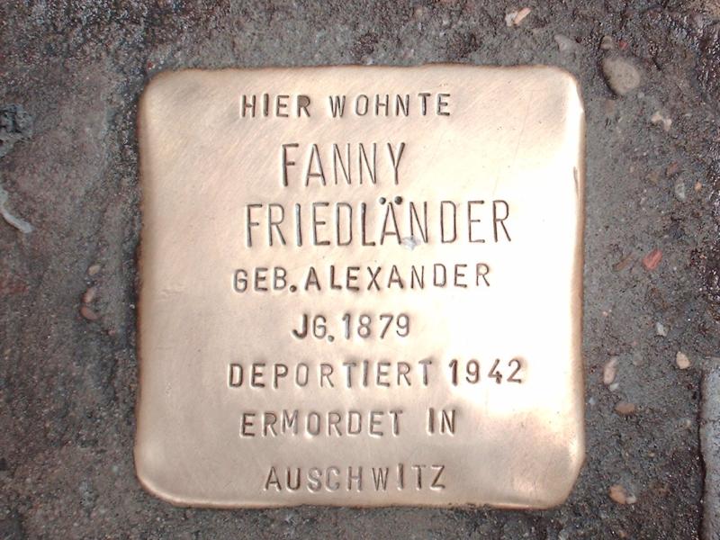 Stolperstein für Fanny Friedländer