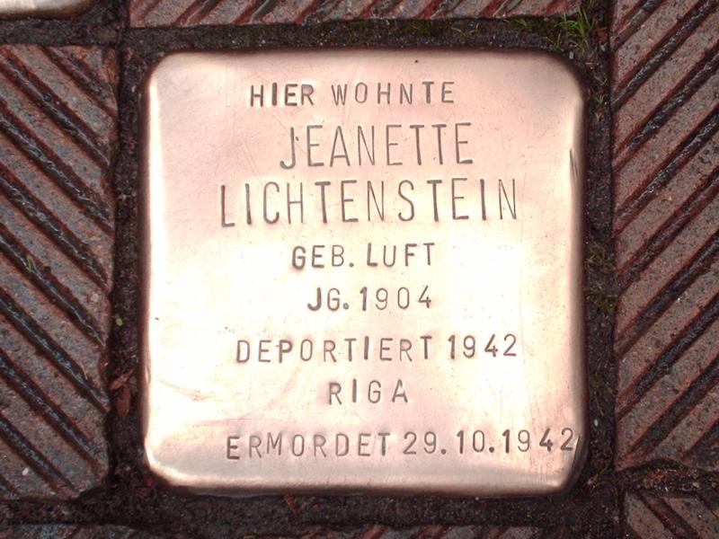 Stolperstein für Jeanette Lichtenstein