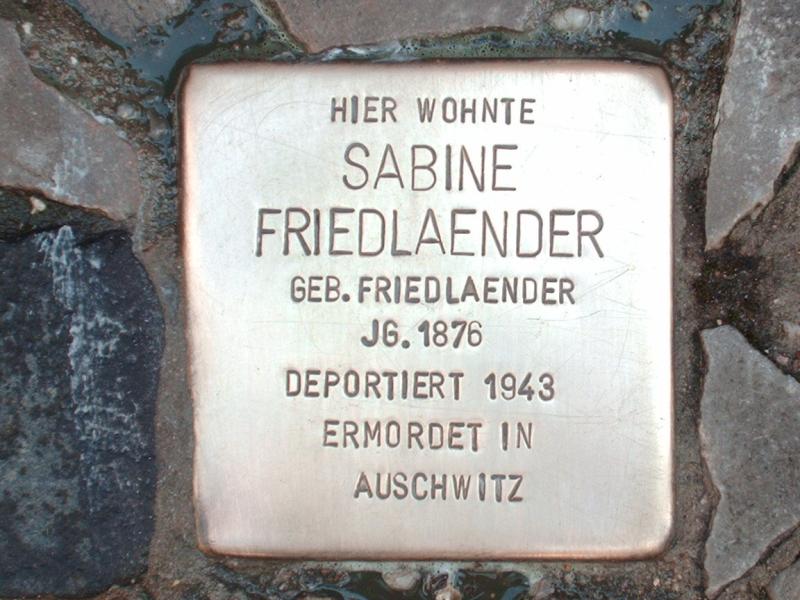 Stolperstein für Sabine Friedlaender