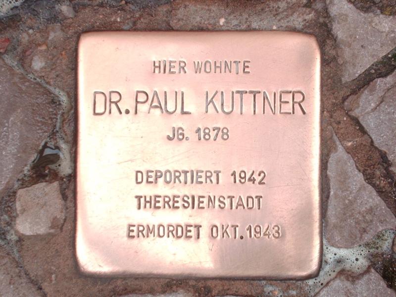 Stolperstein für Dr. Paul Kuttner