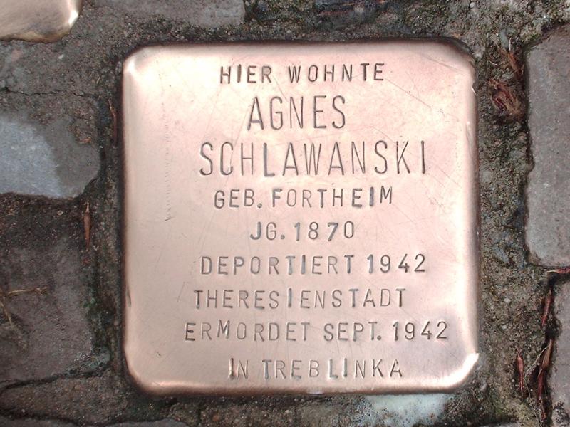 Stolperstein für Agnes Schlawanski