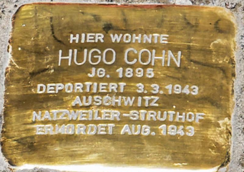 Stolperstein Hugo Cohn - Quelle: privat