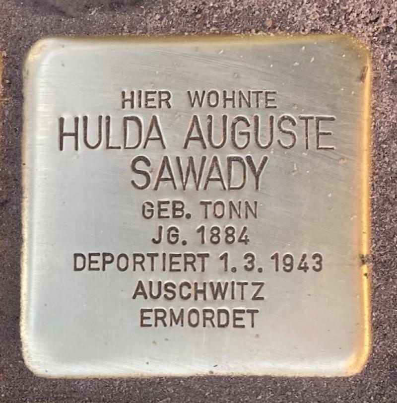 Stolperstein Hulda Sawady © Koordinierungsstelle Stolpersteine Berlin