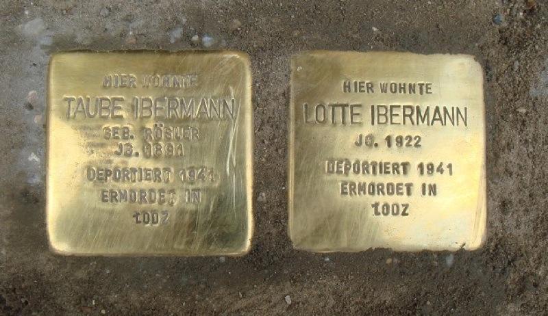 Stolpersteine für Lotte und Taube Ibermann