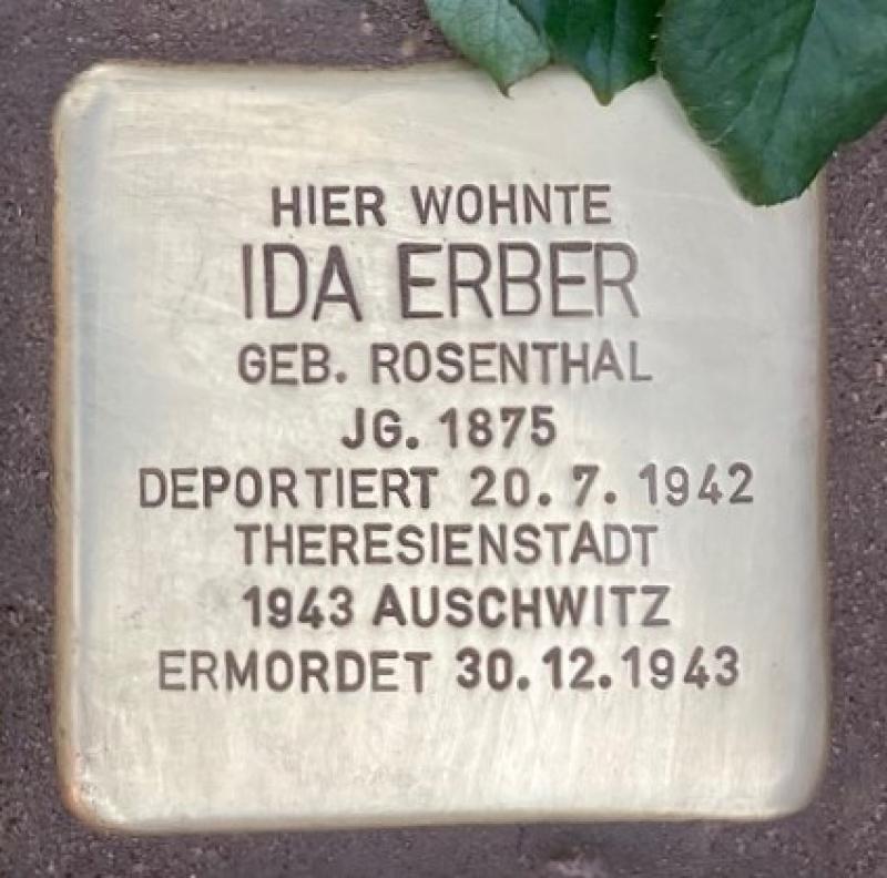 Stolperstein Ida Erber © Koordinierungsstelle Stolpersteine Berlin