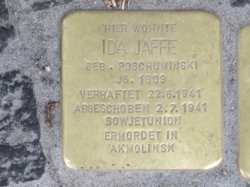 Stolperstein für Ida Jaffe. Copyright: MTS
